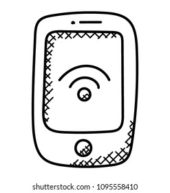 
Mobile with wifi signals, mobile wifi
