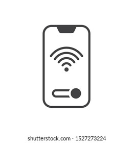 Mobile wifi switch icon. flat simple pictogram. Smartphone wireless signal vector illustration
