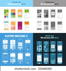 Mobile Wireframe App Ui KIt 21. User profile main screen, user gallery screen, user photos screen, user followers/following screen, user profile information screen, user profile with photos screen.