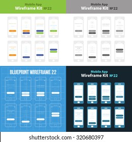 Mobile Wireframe App Ui Kit 22. Choose your name screen, sign in screen, social sign up screen, mobile activation screen, confirmation email screen, social sign in screen, sign up with email screen.