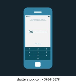 Mobile wireframe app ui kit. Number security screen.
