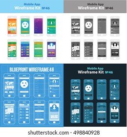 Mobile wireframe App UI Kit 46.