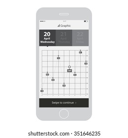 Mobile wireframe ui kit. Graphic statistics screen