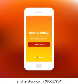 Mobile wireframe ui kit. Join Us screen. 
