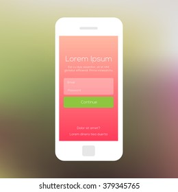Mobile wireframe ui kit. Login welcome screen.