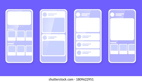 Mobile wireframes and sitemap management vector illustrations in a sleek, flat design. This set offers comprehensive mockups ideal for website or app planning, aiding UI UX designers and developers