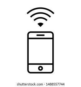 mobile wireless connected line icon vector design