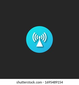 Mobile wireless connection icon in trendy flat style isolated on black background. Vector illustration