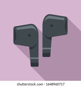 Icono de auriculares inalámbricos móviles. Ilustración plana de los auriculares inalámbricos móviles icono vectorial para el diseño web