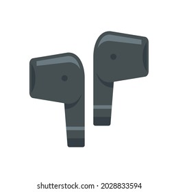 Mobile wireless earbuds icon. Flat illustration of mobile wireless earbuds vector icon isolated on white background