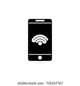 Mobile wireless icon , black sign design