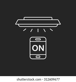 Mobile wireless remote control line icon