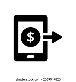 Mobile Geld abheben Symbol Vektorgrafik-Grafik