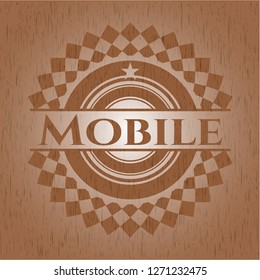 Mobile wooden emblem. Retro
