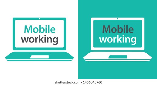 Mobile working from home on laptop