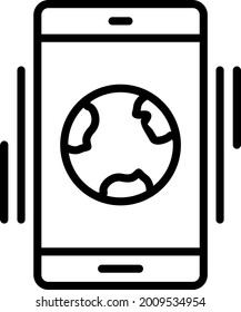 Diseño de icono de escaparate de mundo móvil
