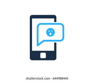 Mobile Wow Social Network Icon Logo Design Element