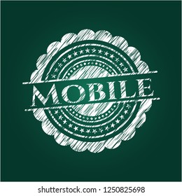 Mobile written on a blackboard