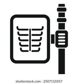 Mobile x ray machine taking lung radiography icon in simple style on a white background