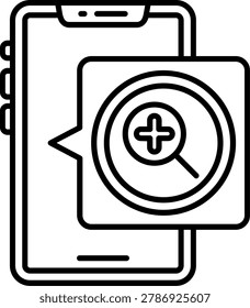 Mobile Zoom In Icon Design Illustration
