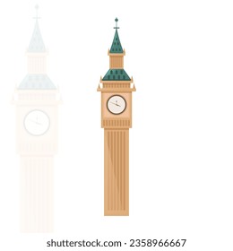 MobileBig ben - watchtower vector illustration, big ben flat icon, UK, London
