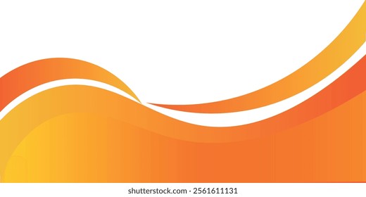 MobileModern orange banner background. Graphic design banner pattern background template with dynamic wave shapes. EPS 10