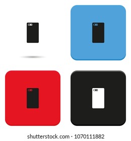 Mobilephone back side with camera and flash flat vector icon.