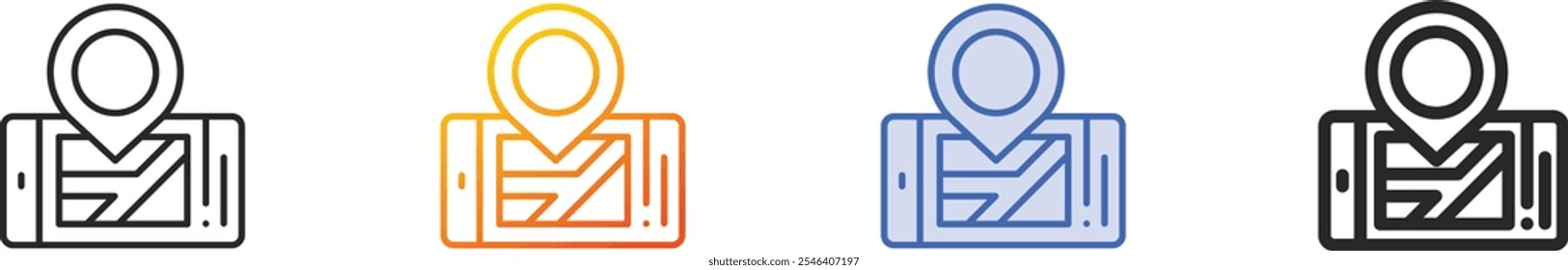 mobilephone icon.Thin Linear, Gradient, Blue Stroke and bold Style Design Isolated On White Background