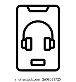 Mobilephone Support Vector Line Icon Design