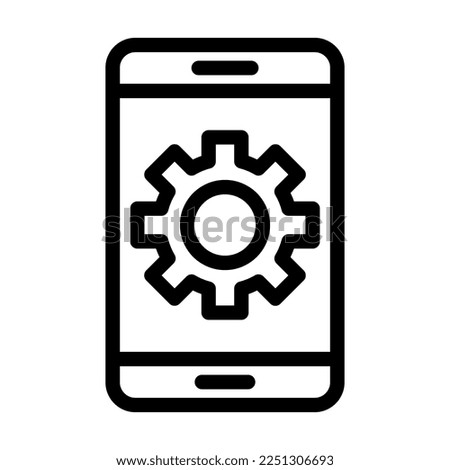 Mobilephone Support Vector Line Icon Design