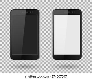 Mobiles phones realistic black and white on isolate background vector illustration stylish for web design EPS10