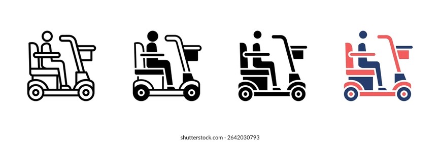 Mobility Aid icon sheet multiple style collection