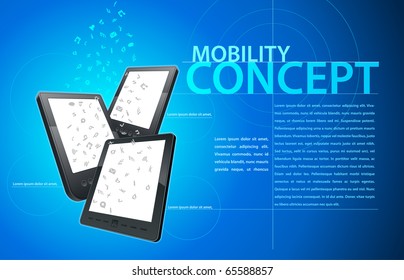 Mobility communication template. Elements are layered separately in file. Vector illustration.