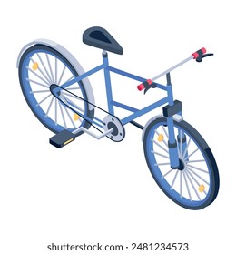 Mobility and Cycle Rides Isometric Icons 
