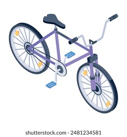 Mobility and Cycle Rides Isometric Icons 
