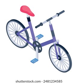 Mobility and Cycle Rides Isometric Icons 
