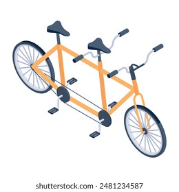 Mobility and Cycle Rides Isometric Icons 

