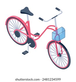 Mobility and Cycle Rides Isometric Icons 
