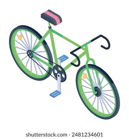 Mobility and Cycle Rides Isometric Icons 
