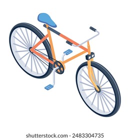 Mobility and Cycle Rides Isometric Icons 
