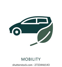 Ilustración Mini Del Icono Del Tono Dual De La Movilidad, Uso Para El Concepto Moderno, Impresión, Ui, Kit De La Ux, Web Y Desarrollo Del App. Vector Relacionado Con La Tecnología Verde Y Más