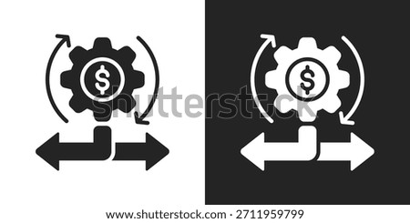 Mobility Icon In Black And White Glyph Style
