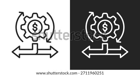 Mobility Icon In Black And White Line Style
