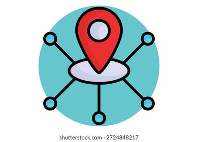Icono de la movilidad. estilo coloreado del icono del contorno. Ilustración vectorial de los Elementos del beneficio