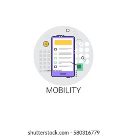 Icono de movilidad Ilustración moderna del vector de gadgets inteligentes