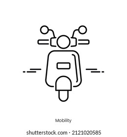 mobility icon. Outline style icon design isolated on white background