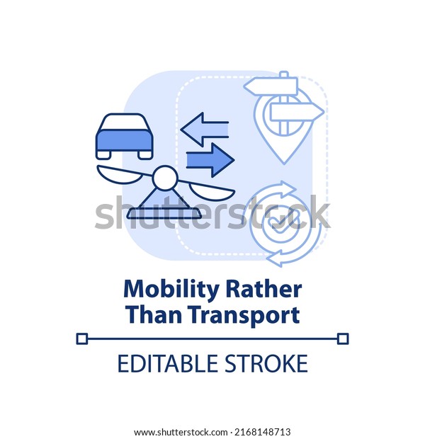 Mobility rather than transport light blue concept\
icon. Maas concept component abstract idea thin line illustration.\
Isolated outline drawing. Editable stroke. Arial, Myriad Pro-Bold\
fonts used