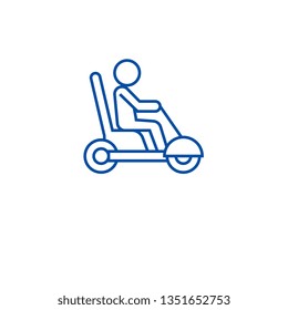 Mobility Scooter Line Icon Concept. Mobility Scooter Flat  Vector Symbol, Sign, Outline Illustration.