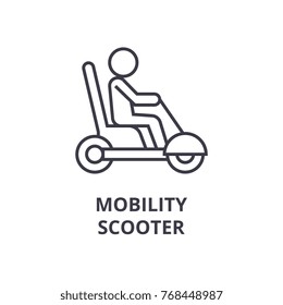 Mobility Scooter Line Icon, Outline Sign, Linear Symbol, Vector, Flat Illustration