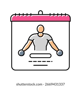 mobility training calendar color icon vector. mobility training calendar sign. isolated symbol illustration